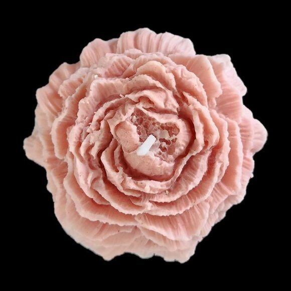 NEW 1 Piece Camellia Candle Rose Shaped Scented Small Soy Wax Handmade - Picture 2 of 4